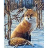 Peinture au numéro : Renard dans la neige - sans châssis en bois - Figured'Art