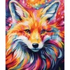 Peinture au numéro : Renard Coloré Abstrait - sans châssis en bois - Figured'Art