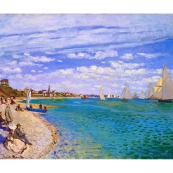 Peinture au numéro : Régates à Sainte-Adresse - Monet - toile tendue sur châssis - Figured'Art