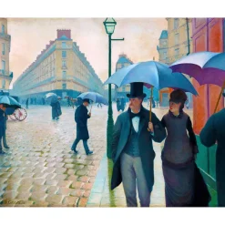 Peinture au numéro : Rue de Paris, temps de pluie - Gustave Caillebotte - sans châssis en bois - Figured'Art