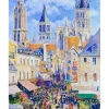 Peinture au numéro : Rue de l'Épicerie, Rouen - Camille Pissarro - sans châssis en bois - Figured'Art