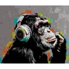 Peinture au numéro : Street Art Singe Funky - toile tendue sur châssis - Figured'Art