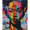 Peinture au numéro : Street Art Femme - toile tendue sur châssis - Figured'Art