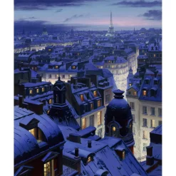 Peinture au numéro : Toits de Paris - sans châssis en bois - Figured'Art