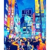 Peinture au numéro : Tokyo Shibuya - sans châssis en bois - Figured'Art
