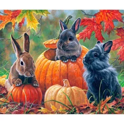 Peinture au numéro : Trio de lapins - sans châssis en bois - Figured'Art