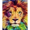 Peinture au numéro : Tête de lion en couleur - sans châssis en bois - Figured'Art