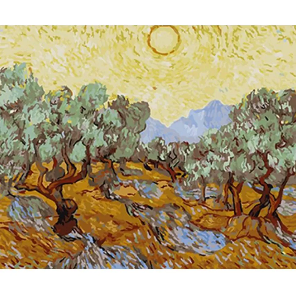 Peinture au numéro : Van Gogh St Remy Oliviers - sans châssis en bois - Figured'Art