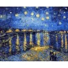 Peinture au numéro : Van Gogh Nuit Etoilée sur le Rhone - toile tendue sur châssis - Figured'Art