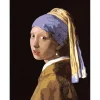 Peinture au numéro : Vermeer la jeune fille à la perle - sans châssis en bois - Figured'Art