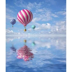 Peinture au numéro : Vol en Montgolfière - sans châssis en bois - Figured'Art