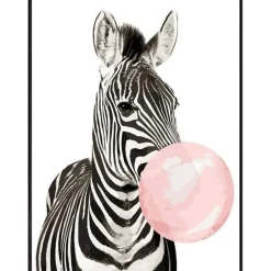 Peinture au numéro : Zèbre et Chewing gum - sans châssis en bois - Figured'Art