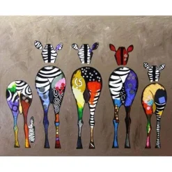 Peinture au numéro : Zèbres de dos - toile tendue sur châssis - Figured'Art