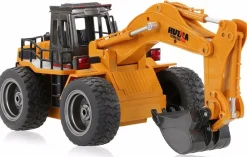 Pelleteuse sur roues 1/18 RTR 2.4Ghz avec godet métal - Hui Na Toys