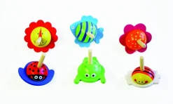 Petite toupie en bois motif animal - Eduplay