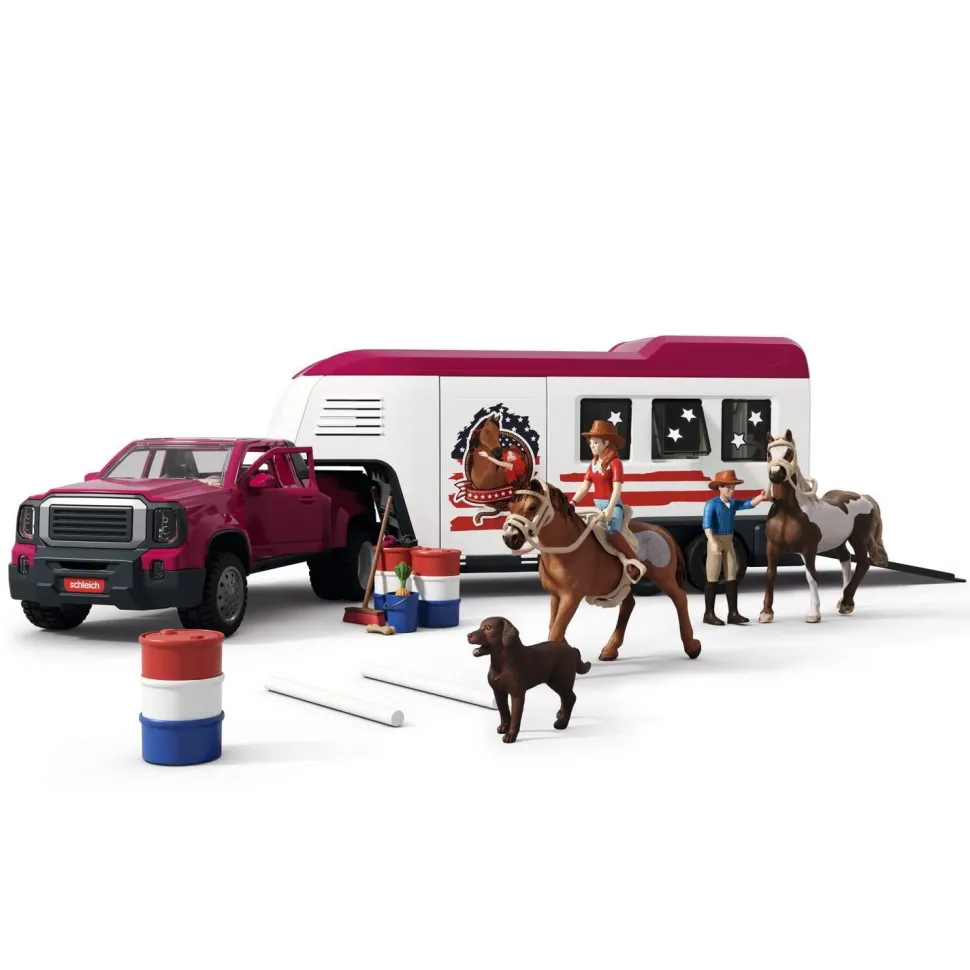 Pick-up et sa grande remorque équestre - Schleich