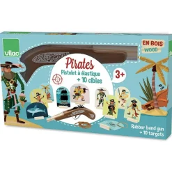 Pistolet à élastiques pirates et cibles - Vilac