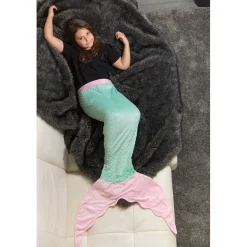 Plaid Sirène rose et vert - RueDeLaFete