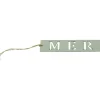 Plaquette Mer bois bleu clair avec lien, 15cm - RueDeLaFete