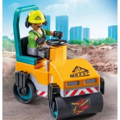 Playmobil 71751 : Ouvriers avec rouleau compresseur et signalisation - Playmobil