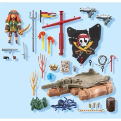 Playmobil 71794 : Pirate avec radeau flottant, canons et trésor - Playmobil