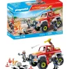 Playmobil 71824 : Véhicule de pompiers avec bidon d'essence enflammé - Playmobil