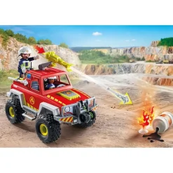 Playmobil 71824 : Véhicule de pompiers avec bidon d'essence enflammé - Playmobil