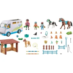 Playmobil Horses : Van pour cheval et poneys avec enclos - Playmobil