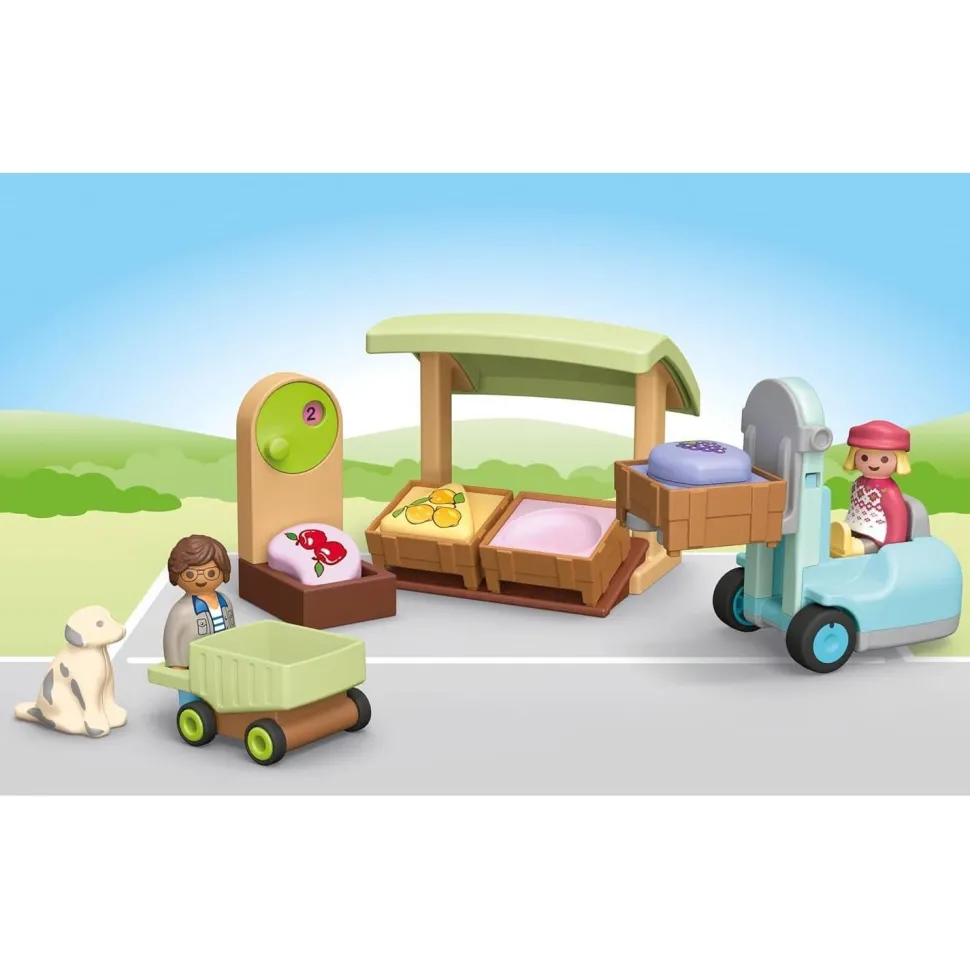 Playmobil Junior 71691 : Etal de fruits et légumes bio - Playmobil