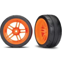 Pneus + Jantes Arriere Orange 1,9 (2) - Traxxas - Traxxas