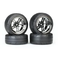 Pneus + Jantes Avant Et Arriere Chromees Noir 1,9 (4) - Traxxas - Traxxas