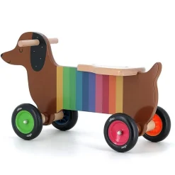 Porteur en bois : Chien multicolore - Vilac