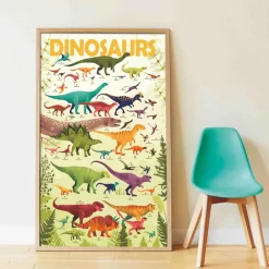 Poster pédagogique et stickers : Dinosaures - Poppik