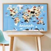 Poster pédagogique et stickers : Animaux du monde - Poppik