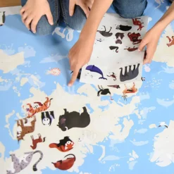 Poster pédagogique et stickers : Animaux du monde - Poppik