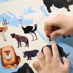 Poster pédagogique et stickers : Animaux du monde - Poppik