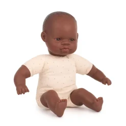 Poupée Bébé Africain avec corps en tissu 32cm - Miniland