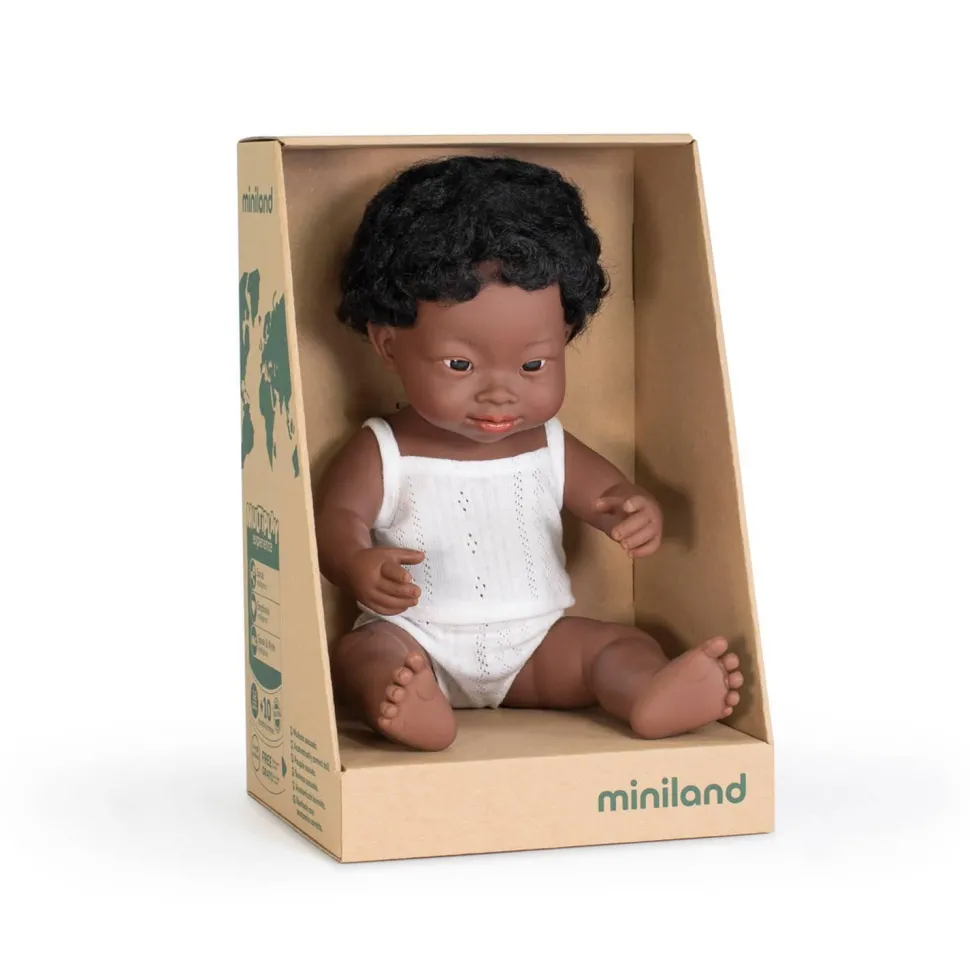 Poupée Garçon Africain Syndrome de Down 38cm - Miniland
