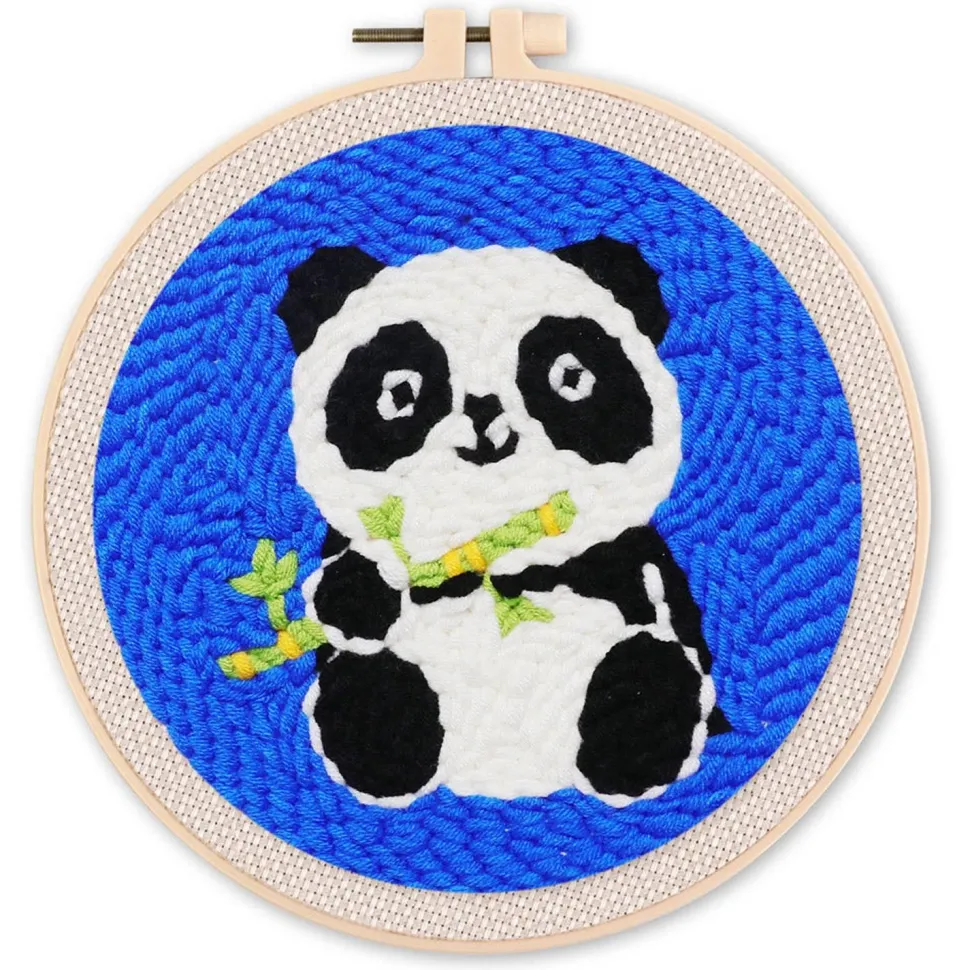 Punch Needle : Bébé Panda - avec cadre - Figured'Art