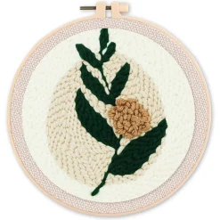 Punch Needle : Branche fleurie - avec cadre - Figured'Art