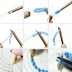 Punch Needle : Chat aux grandes Moustaches - avec cadre - Figured'Art