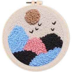 Punch Needle : Collines - avec cadre - Figured'Art