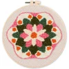 Punch Needle : Couronne de Fleurs - avec cadre - Figured'Art