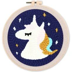 Punch Needle : Licorne - avec cadre - Figured'Art