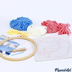 Punch Needle : Orque et Vague - avec cadre - Figured'Art