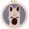 Punch Needle : Petit Lama - avec cadre - Figured'Art