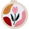 Punch Needle : Tulipe prête à éclore - avec cadre - Figured'Art