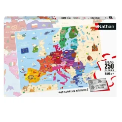 Puzzle 250 pièces : Carte d'Europe - Nathan