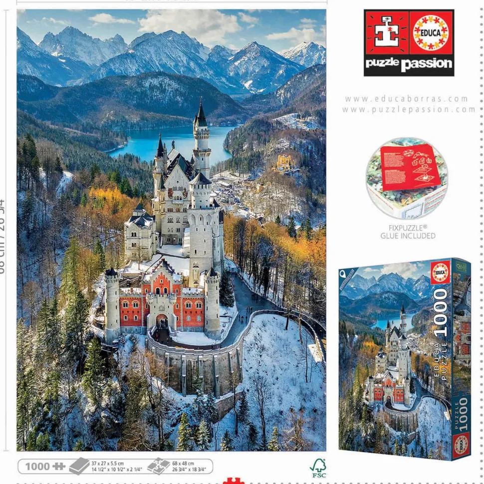 Puzzle 1000 pièces : Château De Neuschwanstein - Educa