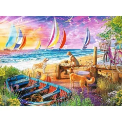 Puzzle 1000 pièces : Unlimited Fit Technology : Vue sur les Voiliers - Trefl Prime